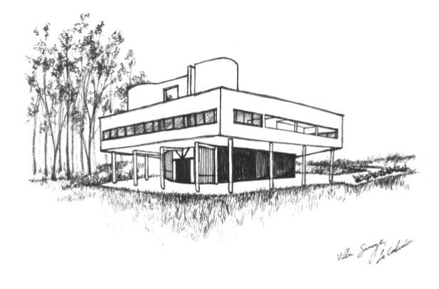 Drawing of Villa Savoye