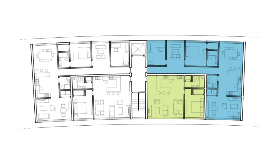 Residential unit partial plan